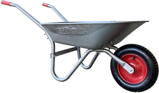 Toolland Kruiwagen, 85 liter, bouwpakket, ideaal voor het transport van uiteenlopende materialen, robuust en roestbestendig, eenvoudige montage, gegalvaniseerd staal, pneumatisch wiel, 12 kg van Toolland