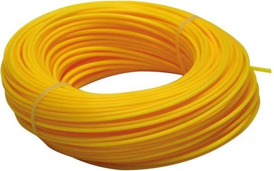 Toolland Trimmerdraad, nylon, geel, 2 mm, 50 m van Merkloos	
