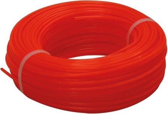 Toolland Trimmerdraad, nylon, rood, 2.4 mm, 50 m van Toolland