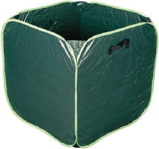 Toolland Tuinafvalzak, vierkant, polyester, groen/wit, 290 liter van Toolland