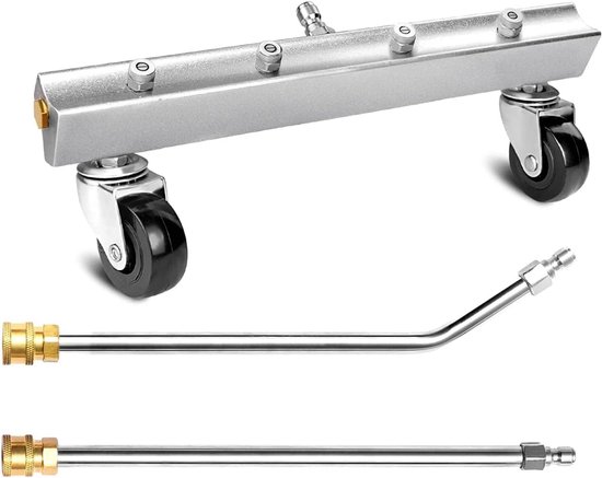 Tools 13 inch hogedrukreiniger, onderstelreiniger, auto chassiswasmachine 4000psi, onder wasstraat, 1/4 inch snelkoppeling, met rechte verlenging en 30° schuine toverstaf
