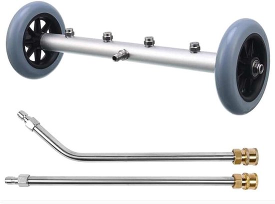 Tools 16 Inch Hogedrukreiniger Onderstelreiniger, Auto Chassis Washer 4000PSI, onder Car Wash, 1/4" Quick Connect, met rechte verlenging en 45° schuine toverstaf