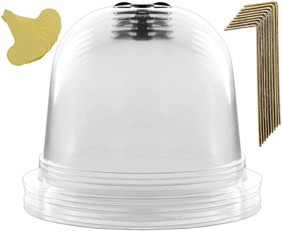 TopHomer 10 Pieces Garden Clogs - 26 x 21 cm Clear Plant Dome Cover with 10 Plant Labels and 18 Pegs - Frost Protector for Heating Soil Grow Plants
