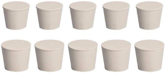 TopHomer Solid Rubber Stop, 10 Pcs 6#/7#, Laboratory Sealing Plug For Tube Tank Bottle, Water Tank, Cone Hole - Plug Seal Cap van Merkloos	
