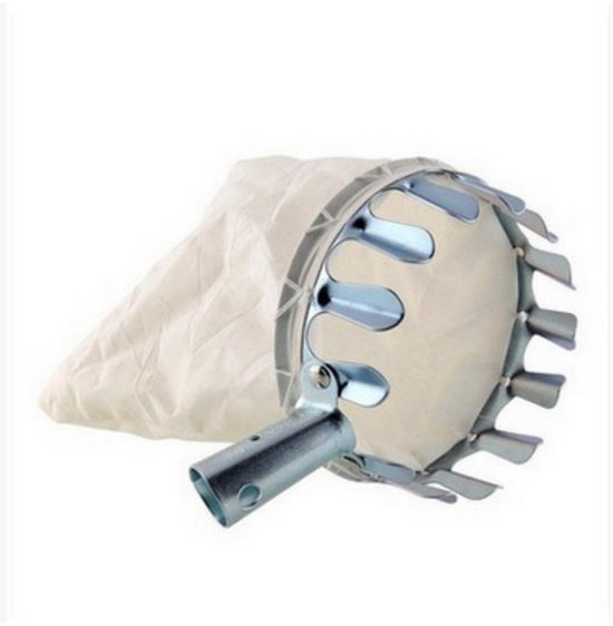 Tovbmup Fruitplukker - Appelplukker - Fruitplukker met stoffen tas - Telescopische fruitplukker - Past op de meeste metalen fruitplukkers met handvat - Zilver - 14 cm van Merkloos	