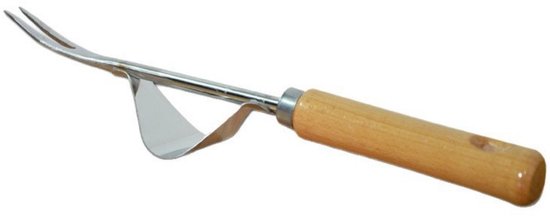 TOVBMUP Onkruid - Onkruidverwijderaar - Onkruidtrekker - Wortelwiedmachine met houten handvat - Geschikt voor graven, wieden en losmaken van de grond Handmatige wiedmachine - Cadeau voor de tuinier - Roestvrij staal - 31,5 x 1,7 cm