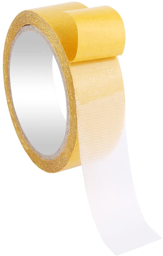 TOYMIS Dubbelzijdige Tape Textiel, 3cm x 10m Multifunctionele Dubbelzijdige Tape Dubbelzijdig Tapijttape Brede Montagetape Geen Resten Double Sided Tape voor Vloeren Tapijten Matten Muren Ambachten van TOYMIS