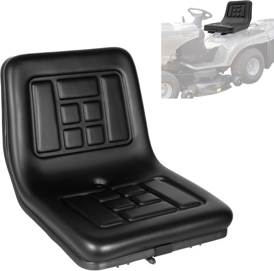 Tractorstoel - Zitting Gazontractor - Comfortabel Werken - Flexibel Verstelbaar - Maximaal 100 kg - Zwart