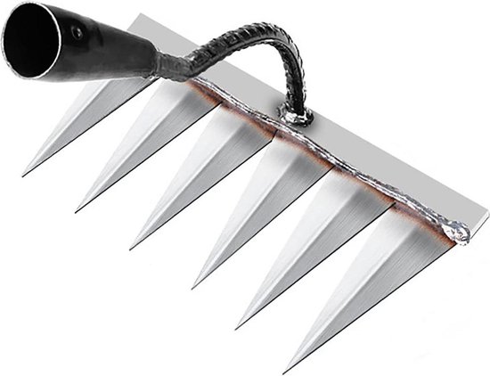 Traditionele metalen koolstofstalen tuinhark - bladhark voor tuinwerkzaamheden