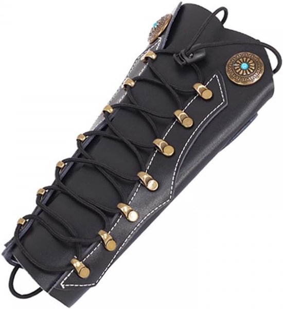 Traditionele middeleeuwse armbeschermer - DONGKER Armor PU lederen armbeschermer - accessoire voor boogsport en bescherming van DONGKER