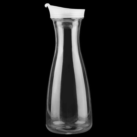 Transparante acrylkunststof sapflessen – waterkaraf met flip-top dop, voor sap, smoothies en dranken (1000 ml)