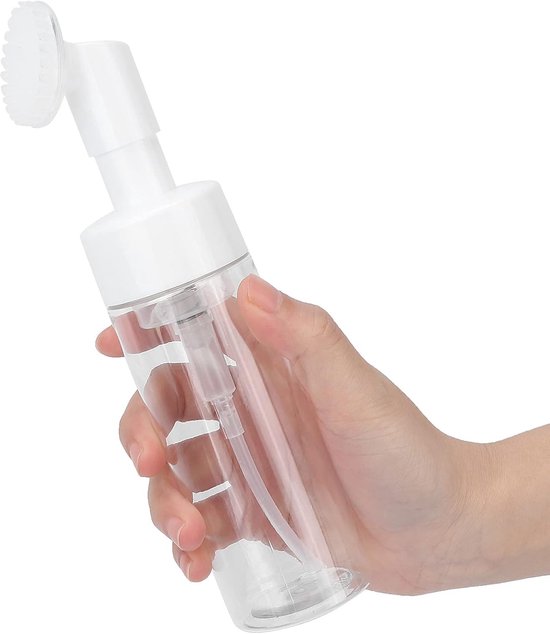Transparante schuimfles - pompkop met siliconen borstel - lekvrije fles voor lotion en gezichtsreiniger vullen van Sellemer