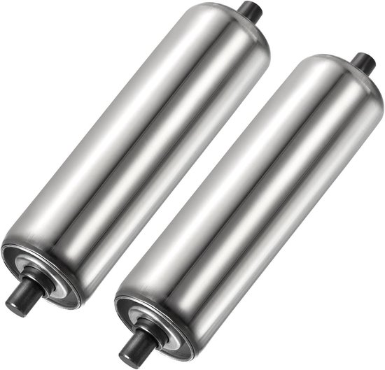Transportrol - 2 stuks - roestvrijstalen rolvervanging - soepele beweging - geweldig voor fabrieken en magazijnen gebruik - zilver, 2 inch dia, 8 inch lengte van Merkloos	