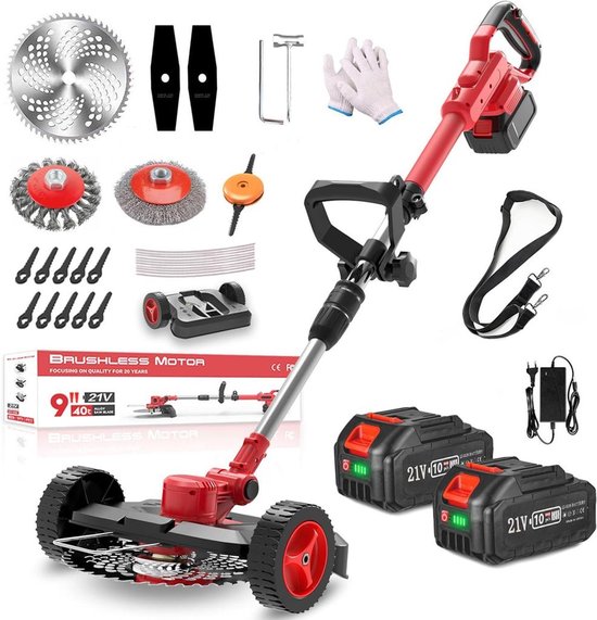 Traumheim HY-08 - Accugrastrimmer - 2 x 4,0 Ah accu - Telescopisch - Rood