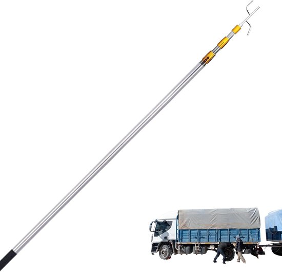 Trekstang - Grijphaak Gereedschap - Lastige Plekken Bereiken - Robuust Roestvrij Staal - 150 cm Lengte - Geel