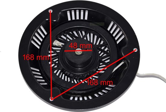 Trekstarter Kit - Starttouw Starter - Grasmaaier Onderhoud - Universele Pasvorm - 170mm Montage - Zwart van Merkloos	