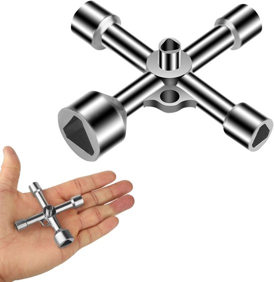 Triangle Wrench - 4-way - 5 Inner Size 5mm/8mm/9mm/10mm/13mm - Sleutel voor Elektriekast - Driehoekige Sleutel van Merkloos	
