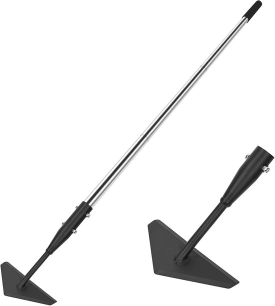 Triangulaire tuinhark van koolstofstaal met roestvrijstalen snijblad, lange steel en draadtrekker voor het losmaken van de grond, wieden en bewerken van de tuin