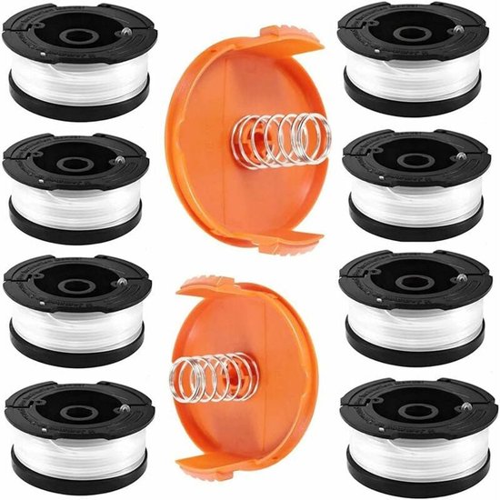 Trimmer-accessoire - SR-trimmerdraadspoel geschikt voor Black & Decker-trimmers - 8-pack trimmerdraadspoel met 2 spoeldeksels en 2 veren - geschikt voorA6481 A6485 van Vereelengh