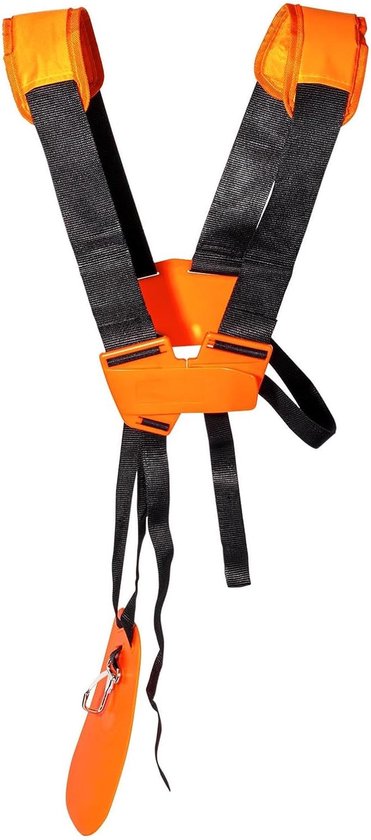 Trimmer Schouderband - Dubbele Schouder Maaiers Trimmer Harnas met Verstelbare Nylon Band voor Borstelmaaier of Tuinieren - Compatibel met STIHL FS en KM Serie Grastrimmer - Oranje van Merkloos	