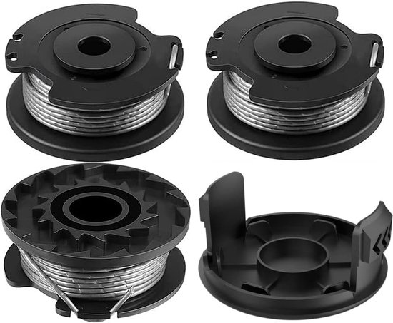 Trimmer Spoel Set - Geschikt voor Bosch Art 23 SL en Art 26 SL - 3 Spoelen + 1 Kap - Grastrimmer Onderdelen - Polyamide Nylon Draad - Reserve Spoel - Gazononderhoud