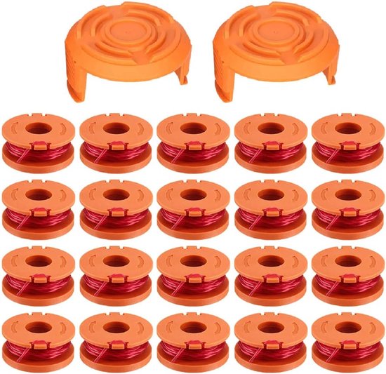Trimmer Spoelen - Grasmaaier Onderdelen - Tuin Onderhoud - 20 Stuks Set - 0.065 Inch - Zwart van Merkloos	