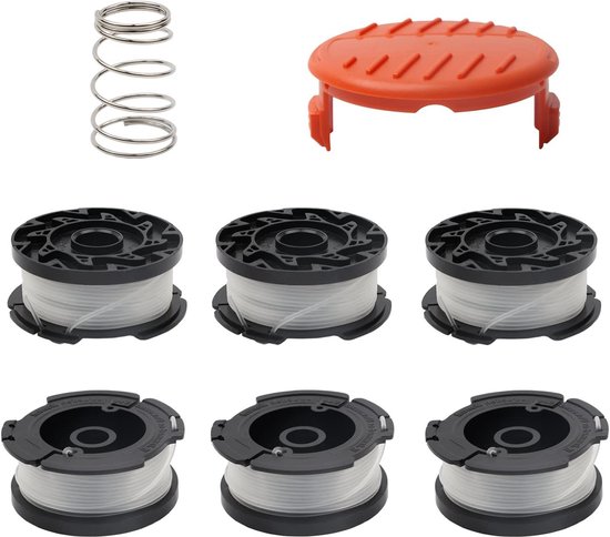 Trimmer Spoelen Set - Grasmaaier Onderdelen - Tuinonderhoud - 6 Stuks Inclusief - A6481 A6485 - Zwart van Merkloos	