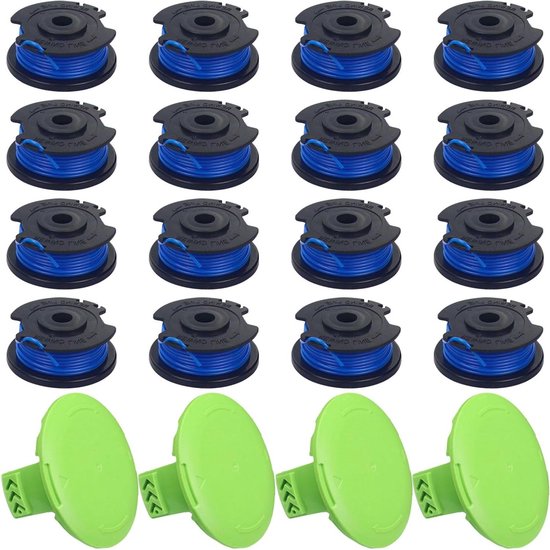 Trimmer Spoelen Set - Onkruideter Lijn - Gazon Onderhoud - Aerodynamische Vorm - 16 Spoelen 4 Doppen - Niet Gespecificeerd