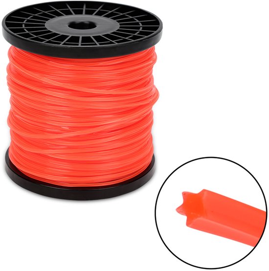 Trimmerdraad stervorm 2,4 mm nylon rol 100 m voor onkruid