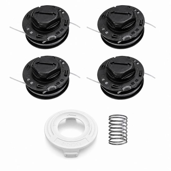 Trimmerkop Set - 4 Spoelen + 1 Deksel + 1 Veer, Compatibel met Stihl FSA 57 FSE52
