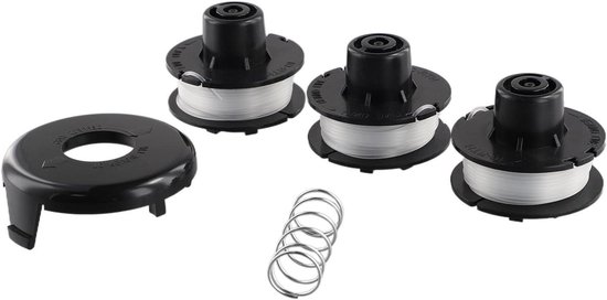 Trimmerspoelen Set - Draad Spoelen - Gazon Onderhoud - Voorgewikkeld Zonder Gereedschap - 9m Lengte 0.065 Inch - Zwart Wit