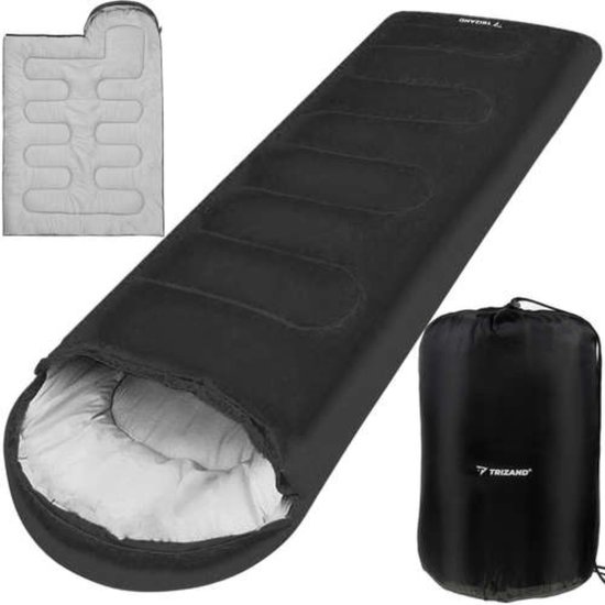 Trizand 2in1 toeristenslaapzak 21084 | Slaapzak Zwart | Sleeping bag van Trizand
