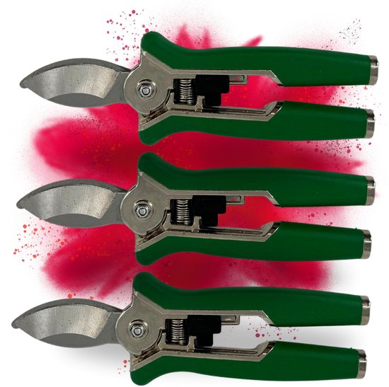 TronicXL 3 stuk Tuinschaar – Sterke Snoeischaar voor Takken en Twijgen tot 6mm – Ergonomische Handgreep – Met Veiligheidsslot en Veermechanisme –Links- en Rechtshandigen – Ideaal voor Tuinonderhoud en Oogsten van Merkloos	