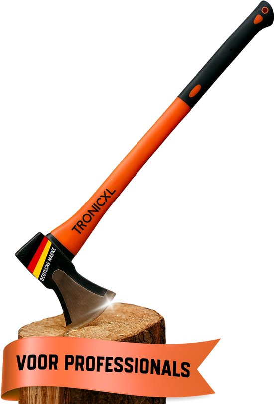 TronicXL AXT 2000G Splijtbijl – Houthakbijl 3,1kg met 2000g Stalen Kop – 88cm Fiberglas Steel – Ergonomische Anti-slip Greep – Inclusief Beschermhoes – Ideaal voor Splijten & Vellen van Hout van Merkloos	