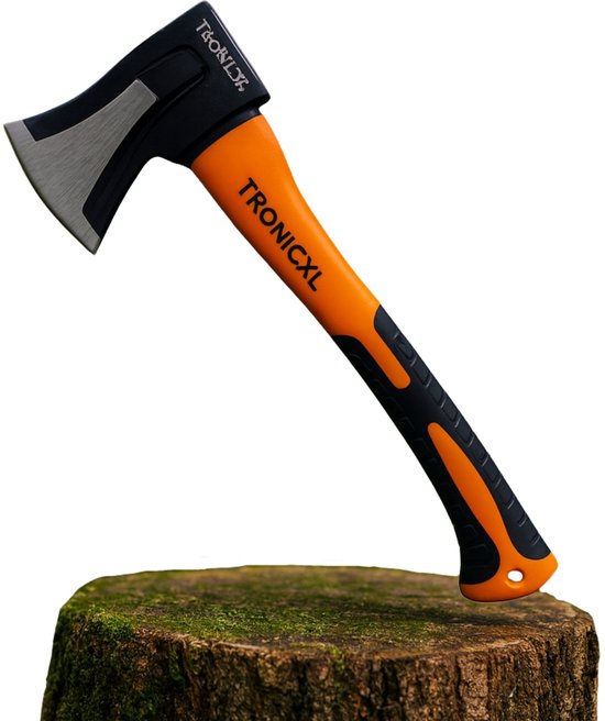 TronicXL AXT 600G – Handbijl 900g met 600g Stalen Kop – 36cm Fiberglas Steel – Ergonomische Anti-slip Greep – Inclusief Beschermhoes – Ideaal voor Hout, Tuin, Camping & Survival van Merkloos	