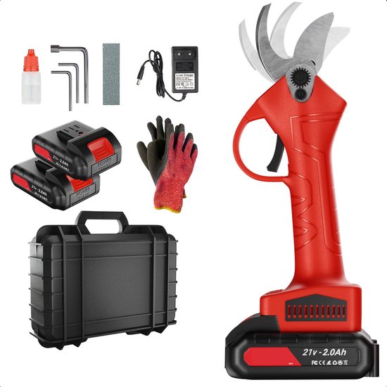 Truskore Elektrische Snoeischaar - Snoeischaar - 2 BAT - 25mm - 21V - ESG21V-2 van Merkloos	