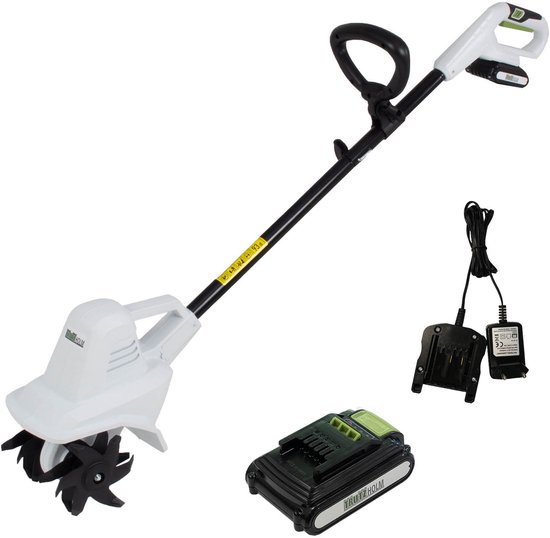 TRUTZHOLM Accu-Frees 20V met 2x 2Ah Accu & Lader - 19cm Werkbreedte 24 Messen - Heavy Duty Gemotoriseerde Dissel Tuinfrees