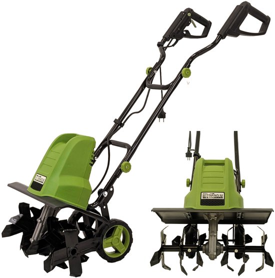 TRUTZHOLM Elektrische Motorhak 1500W - 45cm Breed 22cm Diep - Heavy Duty Gemotoriseerde Schoffel Tuinfrees Transportwielen
