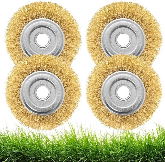 TTGoods - Set van 4 universele onkruidborstels voor bosmaaier - Compatibel met draadborstels - Accessoires voor het verwijderen van onkruid en mos van Merkloos	