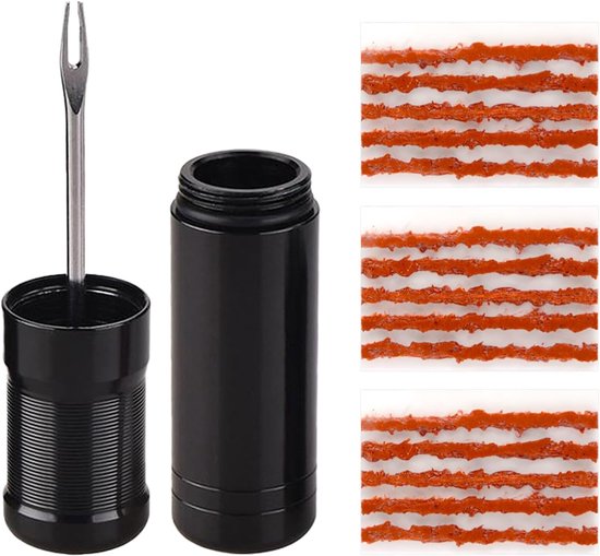 Tubeless Reparatieset - Fietsbandenreparatieset - Essentiële set met 10 rubberen banden - Reparatie van fietsbanden - Tubeless fietsbandenreparatieset - Boorgereedschap voor fiets van Merkloos	