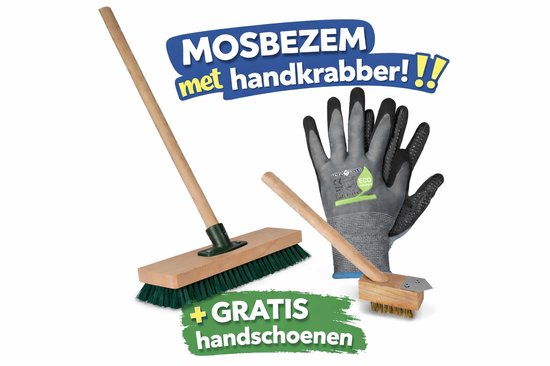 Tuilana® - COMBIDEAL - Tegelbezem - Mosbezem & Onkruidborstel - Met GRATIS werkhandschoenen van Tuilana