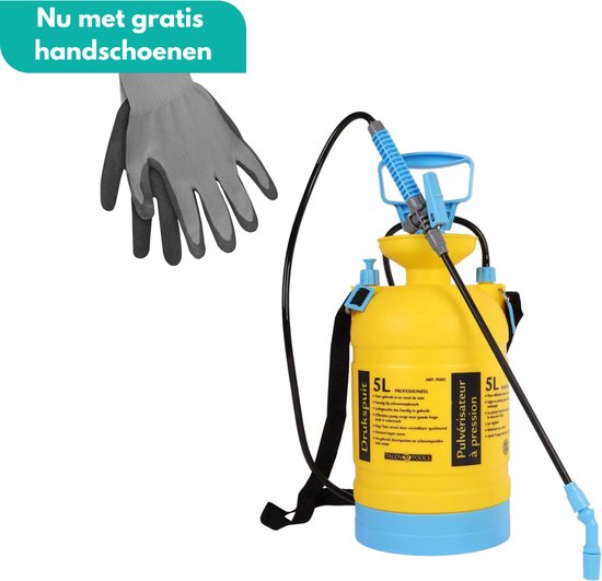 Tuilana ® - Drukspuit 5 liter - PRO (bestand tegen azijn en zuren) - zuurbestendig - Professioneel - Nu met GRATIS tuinhandschoenen van Merkloos	