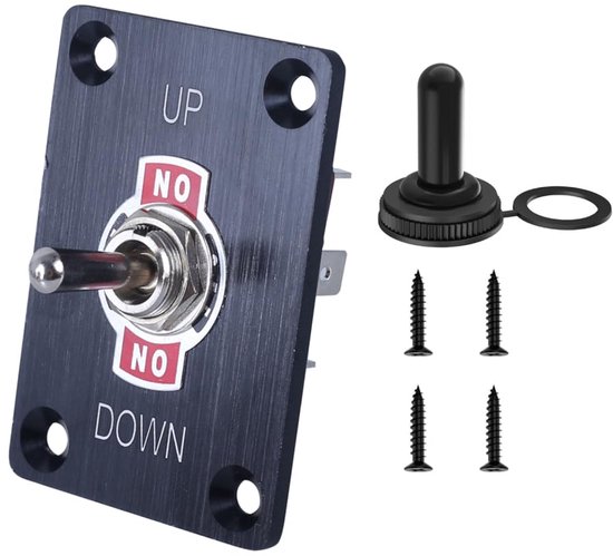 Tuimelschakelaar - 12 V - 30 A - waterdicht - robuuste tuimelschakelaar - aan/uit - 2 pins - 2 posities SPST - waterdichte kap - montageplaat - voor auto - marine - boot - schakelen - accessoires van Merkloos	