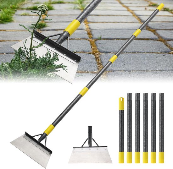 Tuin- en Onkruidverwijderaar - Multifunctionele Schep - Met Steel - 200 cm - Tuinreiniging - Onkruidschraper - Mosverwijderaar voor Wieden en Krabben - IJsverwijdering - Geschikt voor Buiten - Groen van Merkloos	