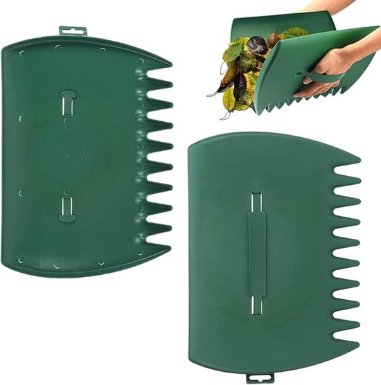 Tuin en tuinbladschepjes handharken - Bladgrijper - Bladpicker grote bladgrijpers - bladverzamelaar - voor tuinblad - afval - gras verzamelen - verwijderen (groen)1 paar van Merkloos	