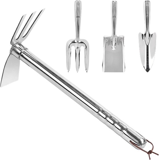 Tuin Gereedschap Set - Graafset RVS - Tuinonderhoud Uitvoeren - Ergonomisch Ontwerp - 40 x 15 x 5 cm - Zilver