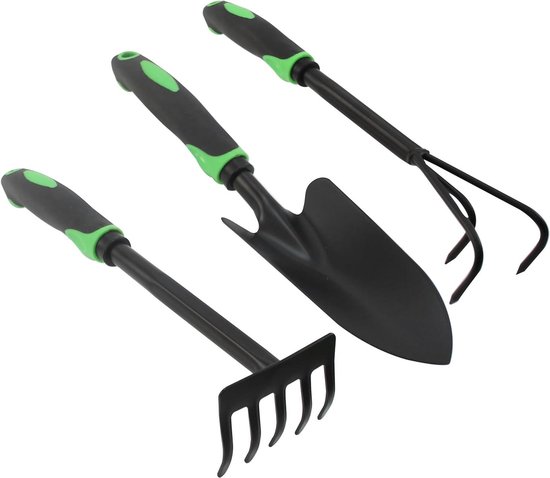 Tuin Gereedschap Set - Handige Tools - Planten Verpotten - Roestbestendig Materiaal - Compact Formaat - Zwart