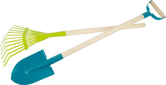 Tuin Gereedschap Set - Kinder Schep Hark - Buiten Spelen - Houten Handvat - 76 x 12 x 3 cm