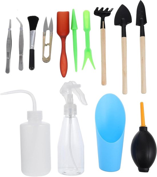 Tuin Gereedschap Set - Mini Handgereedschap - Planten Verzorgen - Ergonomisch Ontwerp - 14 Delig - Diverse Kleuren