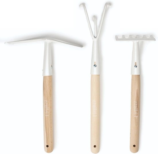 Tuin Gereedschap Set - Set van 3 Tuingereedschappen met Klauw Hark en Vork voor Balkon en Tuin van Merkloos	